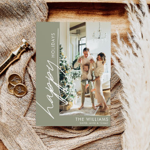 Happy Holidays Trendy Modern Foto Feiertagskarte