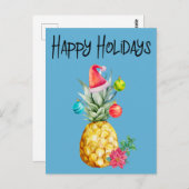 Happy Holidays Tropical Ananas Weihnachten Postkarte (Vorne/Hinten)