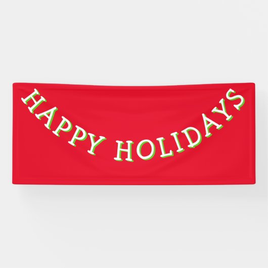 Happy Holidays typografische White Red Christmas Banner (Horizontal)