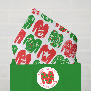 Happy Holidays Ugly Christmas Sweater Geschenk Seidenpapier