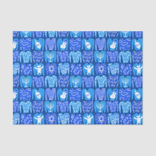 Happy Holidays Ugly Hannukah Sweater Geschenk Seidenpapier (Vorderseite)