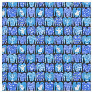 Happy Holidays Ugly Hannukah Sweater Pattern Stoff
