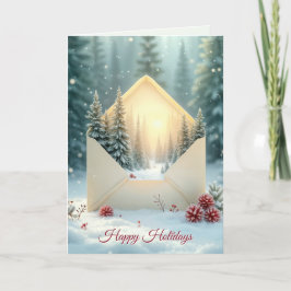 Happy Holidays Umschlag Winterwald Feiertagskarte