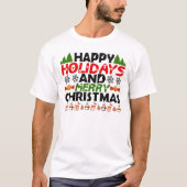 Happy Holidays und Frohe Weihnachten T-Shirt (Vorderseite)