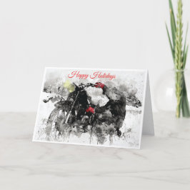 Happy Holidays und Smooth Ride Biker Card Feiertagskarte
