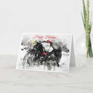 Happy Holidays und Smooth Ride Biker Card Feiertagskarte