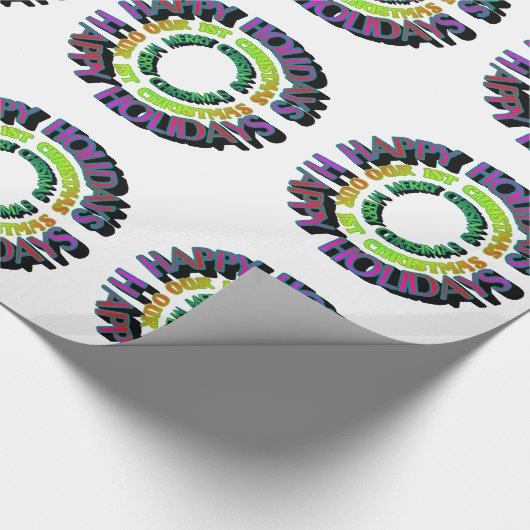 Happy Holidays Unser 1. Weihnachtsgeschenk Geschenkpapier (Ecke)
