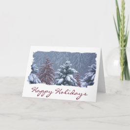 Happy Holidays verschneiten Winter Wunderland Szen Feiertagskarte