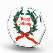 Happy Holidays Vintag Heiliger Weihnachtskranz Fotoblock (Rechts)