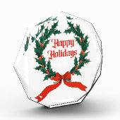 Happy Holidays Vintag Heiliger Weihnachtskranz Fotoblock (Links)