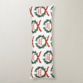 Happy Holidays Vintag Heiliger Weihnachtskranz Seitenschläferkissen (Rückseite (Vertikal))