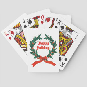 Happy Holidays Vintag Heiliger Weihnachtskranz Spielkarten