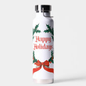 Happy Holidays Vintag Heiliger Weihnachtskranz Trinkflasche (Links)