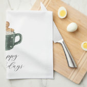 Happy Holidays Vintag Hot Chocolate Geschirrtuch (Viertel Falte)