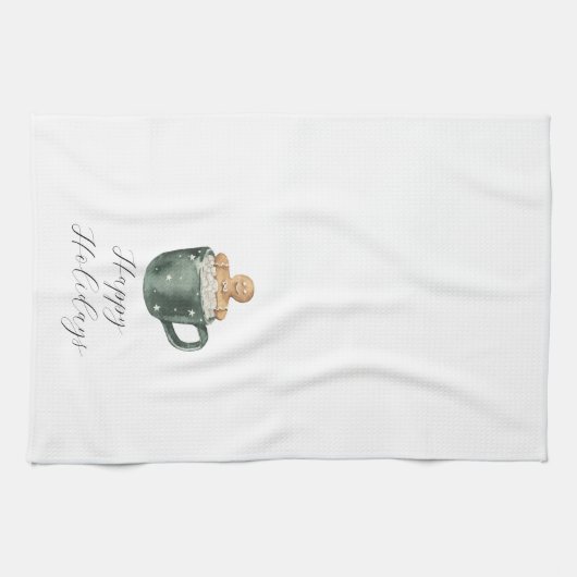 Happy Holidays Vintag Hot Chocolate Geschirrtuch (Horizontal)