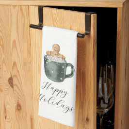 Happy Holidays Vintag Hot Chocolate Geschirrtuch