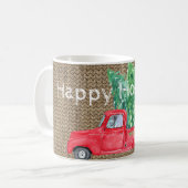 Happy Holidays Vintag Red Truck Kaffeetasse (Vorderseite Links)