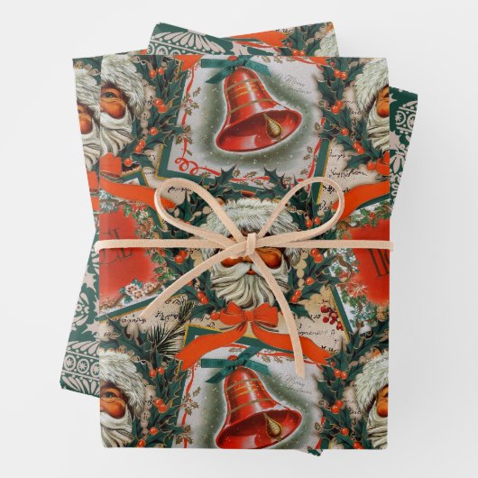 Happy Holidays Vintag Santa Geschenkpapier Set (Beispiel)