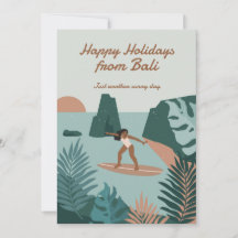 Happy Holidays Vintag Surfen Tropische Wellen