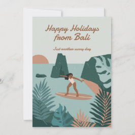 Happy Holidays Vintag Surfen Tropische Wellen Feiertagskarte