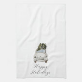 Happy Holidays Vintage Auto Geschirrtuch (Vertikal)