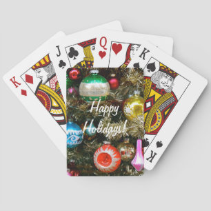 Happy Holidays! Vintage Christmas Ornaments Spielkarten