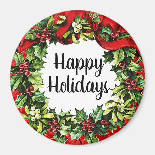 Happy Holidays Vintage Kleider Geschenk / Dekorati Magnet