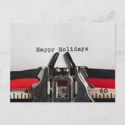 Happy Holidays Vintage Schreibmaschine Personalisi Postkarte (Vorderseite)