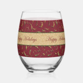 Happy Holiday's Vintager Stil Weinglas Ohne Stiel (Rückseite)