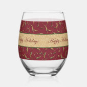 Happy Holiday's Vintager Stil Weinglas Ohne Stiel (Rechts)