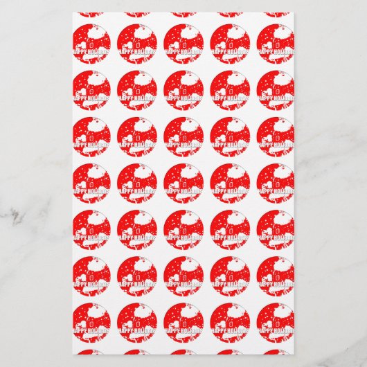 Happy Holidays Vintager Weihnachtsmann Briefpapier (Vorderseite)