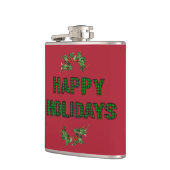 Happy Holidays Vinyl Wrapped Flask Flachmann (Links)