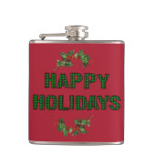 Happy Holidays Vinyl Wrapped Flask Flachmann (Vorderseite)