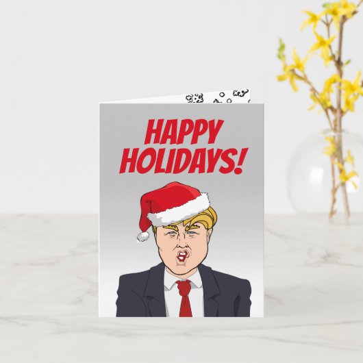 Happy Holidays von Donald Trump Karte (Gelbe Blume)