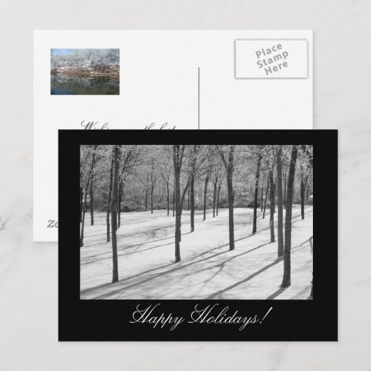 Happy Holidays Vorlage Postkarte (Vorne/Hinten)