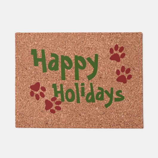 Happy Holidays w Paws Fußmatte (Vorderseite)