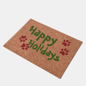 Happy Holidays w Paws Fußmatte (Schrägansicht)