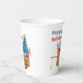 Happy Holidays Wagon mit Snowman Pappbecher (Rechts)