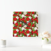 Happy Holidays Wall Clock Quadratische Wanduhr (Zuhause)