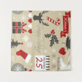 Happy Holidays Wandteppich (Vorderseite (Horizontal))