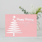 Happy Holidays Warm Pink Tree Folien Feiertagskarte (Stehend vorne)