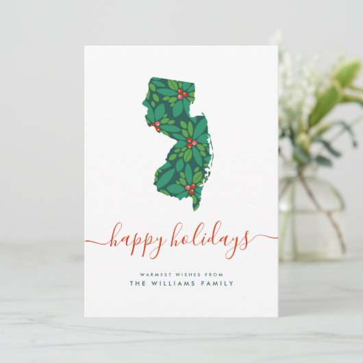 HAPPY HOLIDAYS Warm Wishes From New Jersey (Stehend Vorderseite)