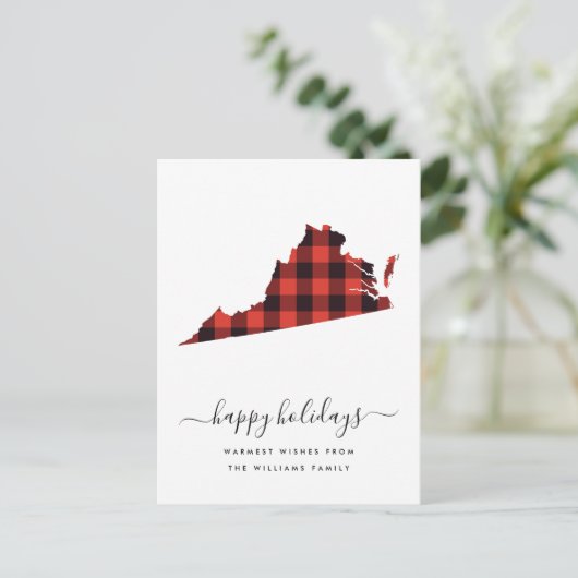 Happy Holidays | Warm wünscht Virginia Postkarte (Stehend Vorderseite)