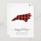 Happy Holidays | Warme North Carolina Postkarte (Vorne/Hinten)