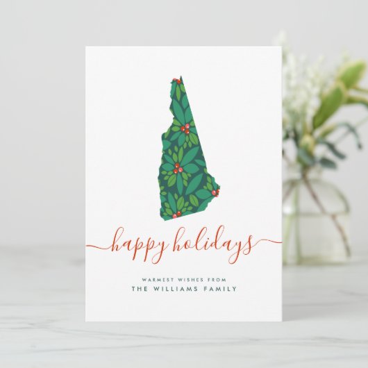 HAPPY HOLIDAYS Warme Wünsche aus New Hampshire (Stehend Vorderseite)