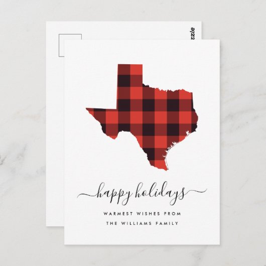 Happy Holidays | Warme Wünsche aus Texas Postkarte (Vorne/Hinten)
