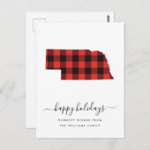 Happy Holidays | Warme Wünsche Nebraska Postkarte (Vorne/Hinten)