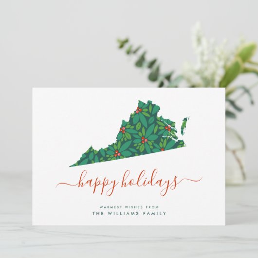 HAPPY HOLIDAYS Warme Wünsche von Virginia (Stehend Vorderseite)