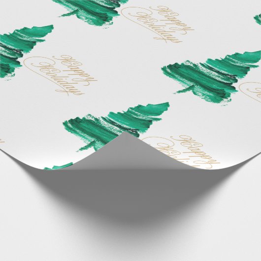 Happy Holidays Wassercolor-Baum Geschenkpapier (Ecke)
