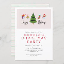 Happy Holidays Wassercolor Niedliches Weihnachtsfe